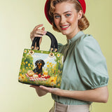 DachyCharm Sunny Picnic Pup Lady Leather Bag