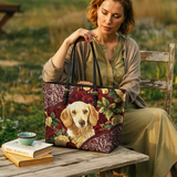 DachyCharm Velvet Pup Leather Tote Bag