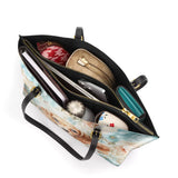 DachyCharm Peach Bloom Personalized Leather Tote Bag