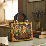 DachyCharm Dachshund Basket Lady Leather Bag