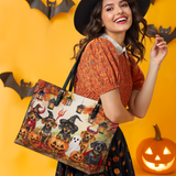 DachyCharm Haunted Tails Leather Tote Bag