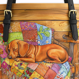 DachyCharm Patchwork Nap Leather Tote Bag