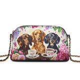DachyCharm Weenie Coffee Leather Crossbody Bag