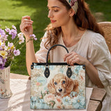 DachyCharm Peach Bloom Personalized Leather Bag