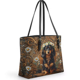 DachyCharm Daisy Crown Leather Tote Bag