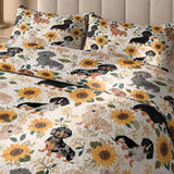 DachyCharm Golden Blossoms Quilt 3-Piece Set
