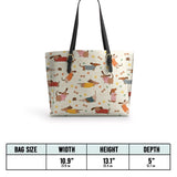 DachyCharm Doxie Whimsy Leather Tote Bag