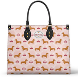 DachyCharm Pink Pupcake Personalized Leather Bag