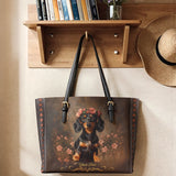 DachyCharm Rosewood Queen Personalized Leather Tote Bag