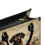 DachyCharm Vintage Rose Personalized Leather Bag