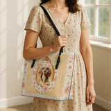DachyCharm Golden Bloom Leather Tote Bag