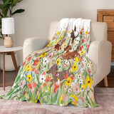 Dachycharm Spring Pup Joy Fleece Blanket