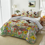 DachyCharm Spring Pup Joy Quilt 3-Piece Set