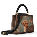 DachyCharm MOCHA BLOOM PERSONALIZED Leather Satchel Bag