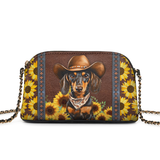 DachyCharm Sunflower Cowboy Leather Crossbody Bag