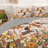 DachyCharm Floral Dachshund With Heart Quilt 3-Piece Set