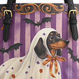 DachyCharm Ghostly Whiskers Leather Tote Bag