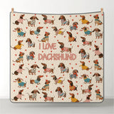 DachyCharm Dachshund Lovely Delight Quilt 3-Piece Set