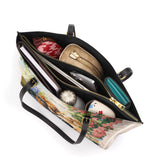 DachyCharm Garden Bliss Personalized Leather Tote Bag