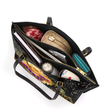 DachyCharm Witchy Warning Leather Tote Bag