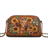 DachyCharm Prairie Doxie Leather Crossbody Bag