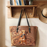 DachyCharm Carved Grace Leather Tote Bag