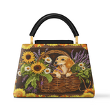 DachyCharm Dachshund Basket Leather Satchel Bag