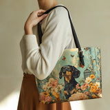 DachyCharm Garden Muse Leather Tote Bag