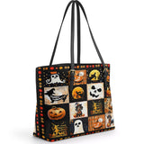 DachyCharm Witchy Doxie Night Leather Tote Bag