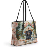 DachyCharm Tea Whiskers Leather Tote Bag