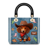 DachyCharm COWBOY DOXIE PERSONALIZED Lady Leather Bag