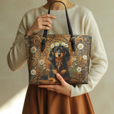 DachyCharm Daisy Crown Leather Tote Bag