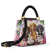 DachyCharm Weenie Coffee Leather Satchel Bag