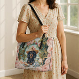 DachyCharm Tea Whiskers Leather Tote Bag