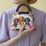 DachyCharm Weenie Coffee Leather Satchel Bag