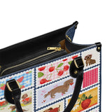 DachyCharm Berry Doxie Quilt Leather Bag