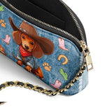 DachyCharm Cowboy Doxie Leather Crossbody Bag