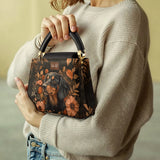 DachyCharm  MIDNIGHT PETAL PERSONALIZED Leather Satchel Bag