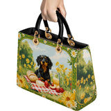 DachyCharm Sunny Picnic Pup Lady Leather Bag