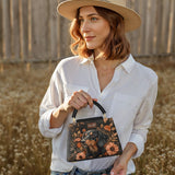 DachyCharm  MIDNIGHT PETAL PERSONALIZED Leather Satchel Bag