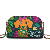DachyCharm Tropical Doxie Leather Crossbody Bag