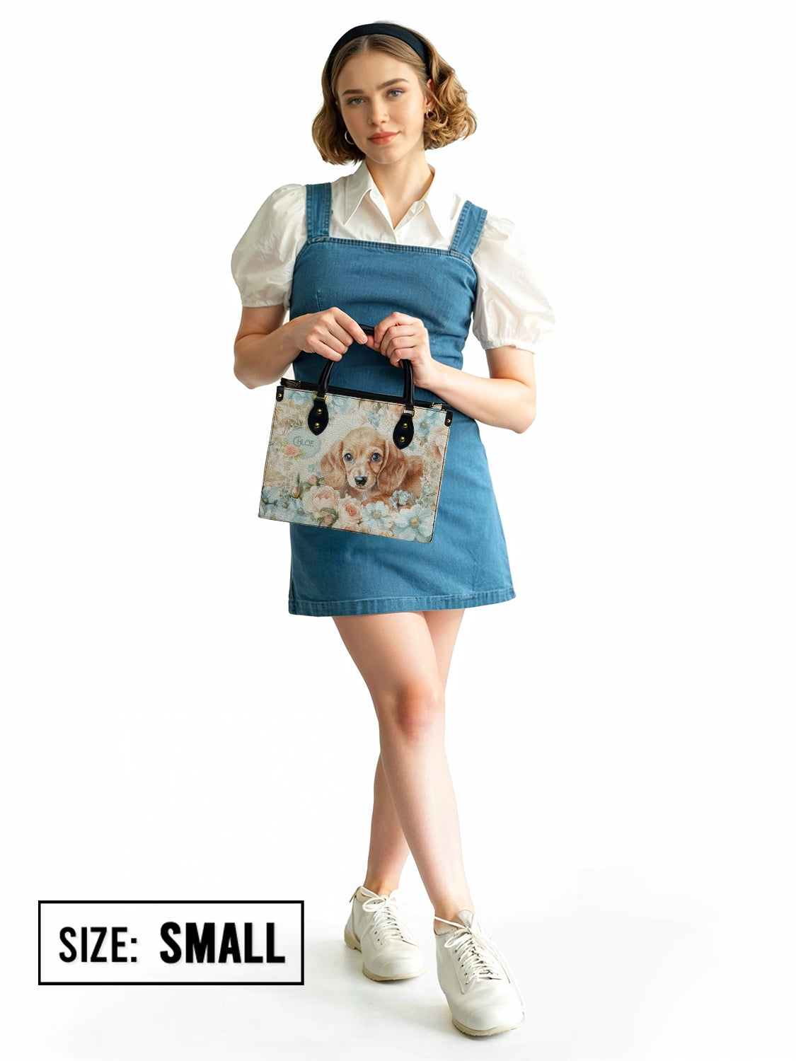 DachyCharm Peach Bloom Personalized Leather Bag