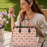DachyCharm Pink Pupcake Personalized Leather Bag