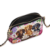 DachyCharm Weenie Coffee Leather Crossbody Bag