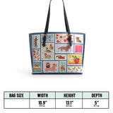 DachyCharm Berry Doxie Quilt Leather Tote Bag