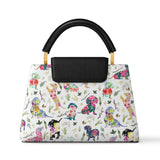 DachyCharm FLORAL PARADE PERSONALIZED Leather Satchel Bag
