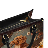DachyCharm Mocha Bloom Personalized Leather Bag