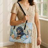 DachyCharm Blue Nest Leather Tote Bag