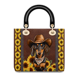 DachyCharm Sunflower Cowboy Lady Leather Bag
