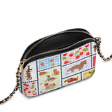 DachyCharm Berry Doxie Quilt Leather Crossbody Bag